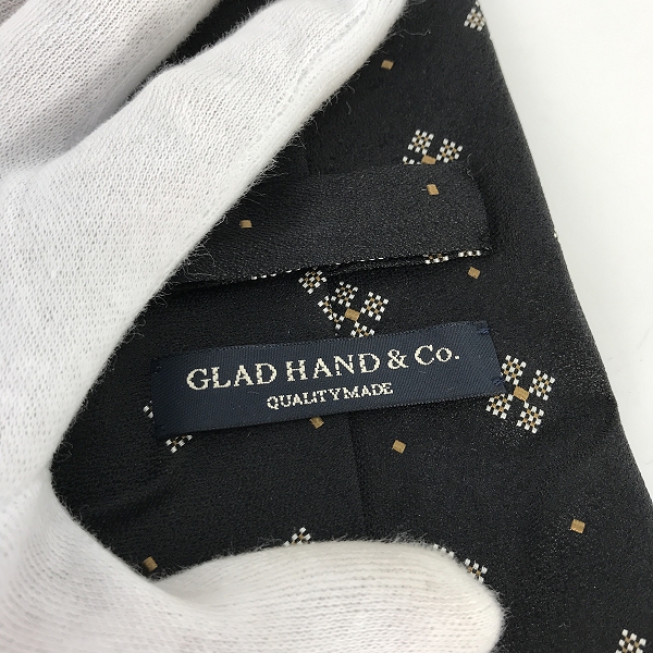 実際に弊社で買取させて頂いたGLADHAND/グラッドハンド ブラック総柄ネクタイ/Fの画像 3枚目