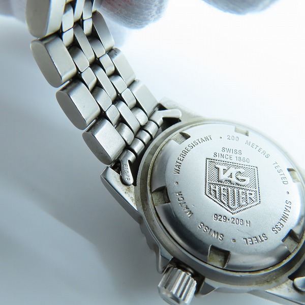 実際に弊社で買取させて頂いたTAG HEUER/タグホイヤー 200m プロフェッショナル デイト アナログ腕時計 929-208H 【動作未確認】の画像 8枚目