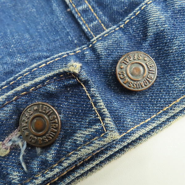実際に弊社で買取させて頂いたLEVIS/リーバイス 557 60sオリジナル デニムジャケット/40の画像 6枚目