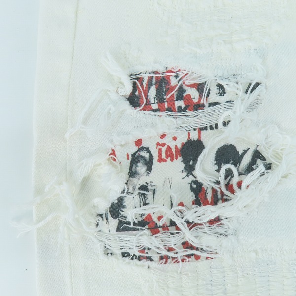 実際に弊社で買取させて頂いたHYSTERIC GLAMOUR/ヒステリックグラマー 16SS THE HEARTBREAKERS HB/UR加工ホワイトデニム 0261AP11/31の画像 6枚目