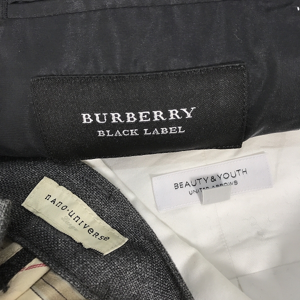 実際に弊社で買取させて頂いた【おまとめ】バーバリーブラックレーベル/ ナノユニバース/ユナイテッドアローズ 等 スーツジャケット/パンツ/Yシャツ 他の画像 1枚目