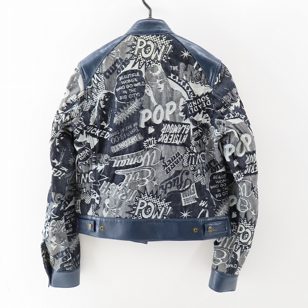 実際に弊社で買取させて頂いたHYSTERIC GLAMOUR/ヒステリックグラマー WICKED WAYSジャカード デニム シングルジャケット 01181AB07 Sの画像 1枚目