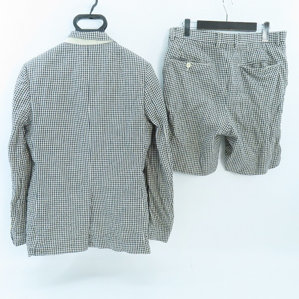 実際に弊社で買取させて頂いたWACKO MARIA/ワコマリア 2B GINGHAM CHECK JACKET/ギンガムチェックジャケット/ハーフパンツ セットアップ/Sの画像 1枚目