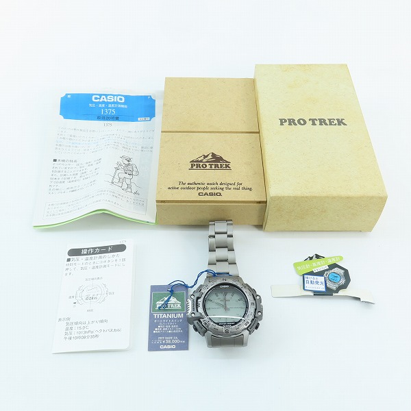 実際に弊社で買取させて頂いたCASIO/カシオ PROTREK プロトレック デジアナ チタンバンド PRT-500T-7A【動作未確認】 の画像 6枚目