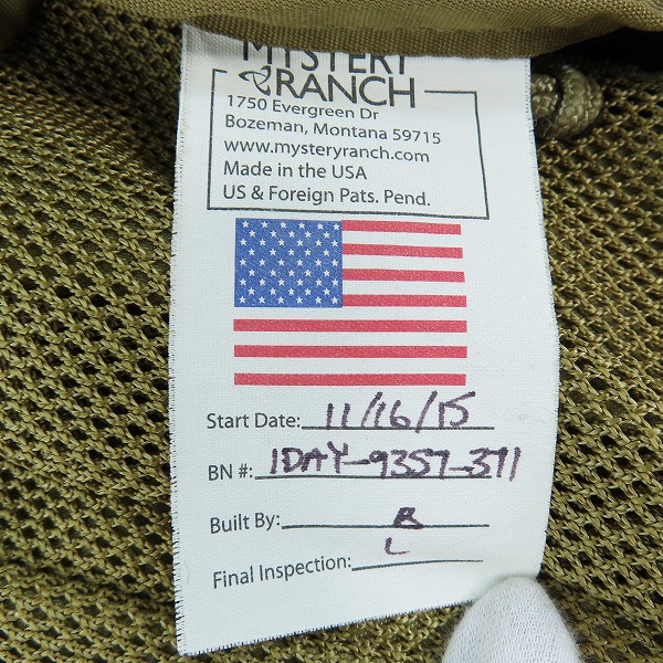 実際に弊社で買取させて頂いたMYSTERY RANCH/ミステリーランチ 1DAY ASSAULT/1デイ アサルト リュックサックの画像 5枚目