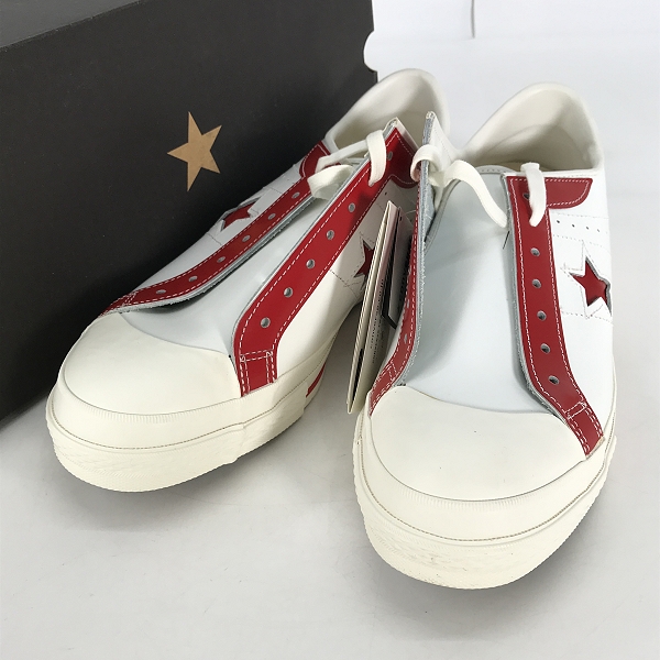 実際に弊社で買取させて頂いた【未使用】CONVERSE/コンバース  ONESTAR PRT OX WHITE/RED ワンスター プロト 白/赤 /9.5