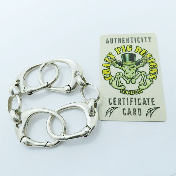 実際に弊社で買取させて頂いた【ギャラ付】CRAZY PIG/クレイジーピッグ LARGE HAND CUFF/ラージハンドカフリンク ブレスレットの画像 7枚目