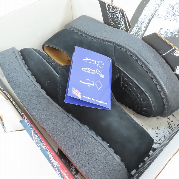 実際に弊社で買取させて頂いたGEORGE COX/ジョージコックス イングランド製 GIBSON/ギブソン ラバーソール シューズ ブラックスエード 3588 8の画像 7枚目