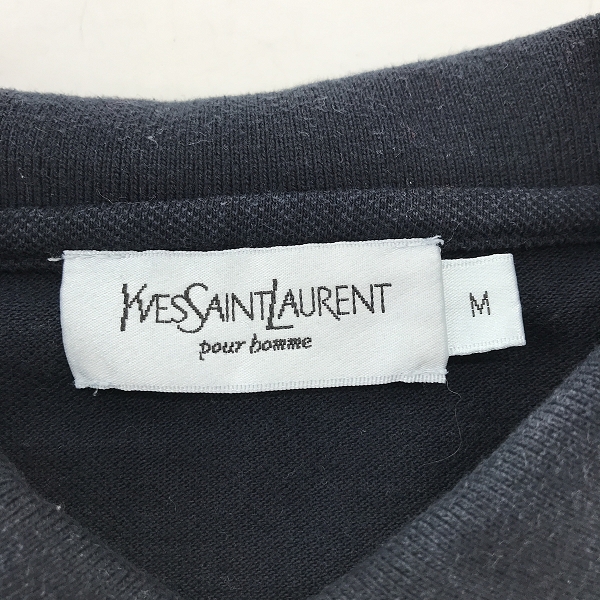 実際に弊社で買取させて頂いたYves Saint-Laurent pour homme/YSL/イブサンローラン プール オム ロゴ刺繍ポロシャツ Mの画像 2枚目