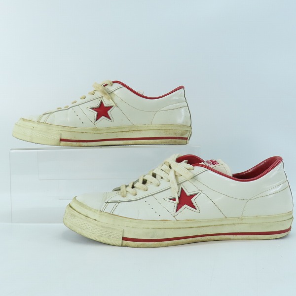 実際に弊社で買取させて頂いたCONVERSE/コンバース ONE STAR OX ローカットスニーカー ホワイト×レッド/9.5の画像 3枚目
