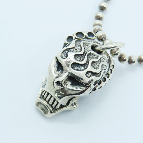 実際に弊社で買取させて頂いたCRAZY PIG/クレイジーピッグ HOT ROD SKULL PENDANT/ホットロッドスカルペンダント シルバーチェーン付き