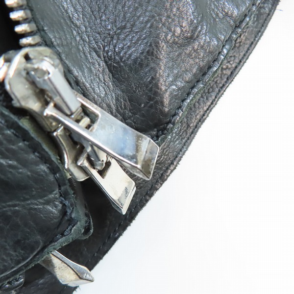 実際に弊社で買取させて頂いたincarnation/インカネーション W COLLAR W ZIP BLOUSON ダブルカラー レザー ジャケット 1921-4658-NK-10/Mの画像 7枚目