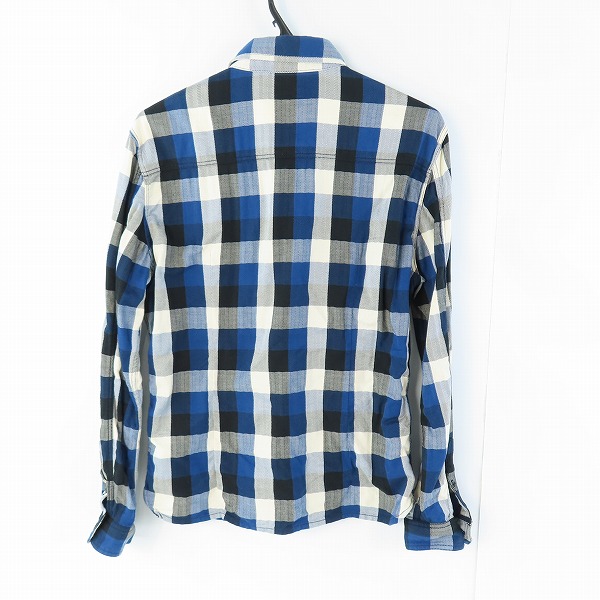 実際に弊社で買取させて頂いたTHE FLAT HEAD/フラットヘッド チェック柄シャツ ブルー系 38の画像 1枚目