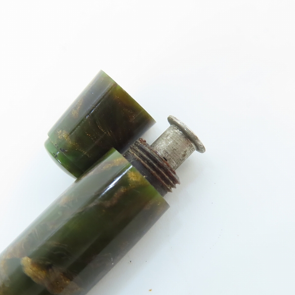 実際に弊社で買取させて頂いたPARKER/パーカー ヴィンテージ マーブル柄 ボタンフィラー式 万年筆 カナダ製の画像 5枚目