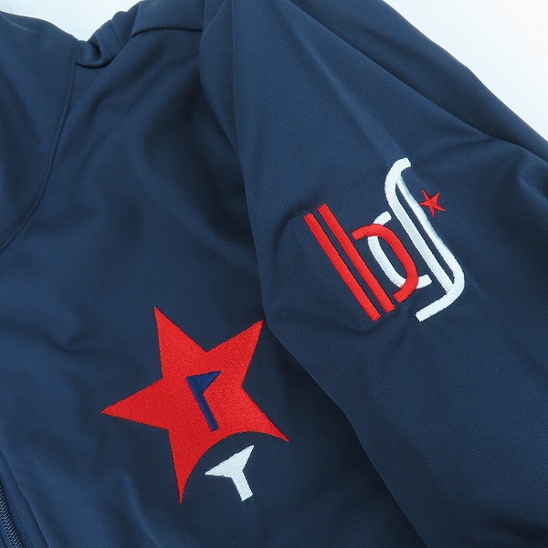 実際に弊社で買取させて頂いた【未使用】BEAMS GOLF/ビームスゴルフ ORANGE LABEL/スターフラッグロゴツアーエアシャットブルゾン 82-18-0223-444/Lの画像 7枚目