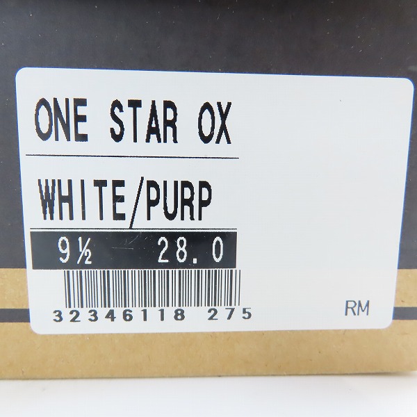 実際に弊社で買取させて頂いた【未使用】CONVERSE/コンバース ONE STAR WHITE PURPLE/9.5の画像 9枚目
