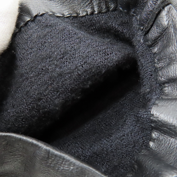 実際に弊社で買取させて頂いたANN DEMEULEMEESTER/アンドゥムルメステール レザー ロンググローブ ブラック/Mの画像 5枚目