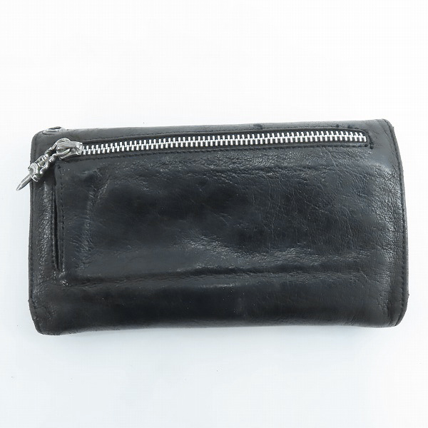 実際に弊社で買取させて頂いたCHROME HEARTS/クロムハーツ WAVE/ウェーブウォレット クロスボタン/長財布の画像 1枚目