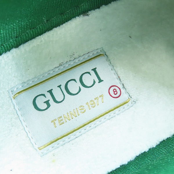 実際に弊社で買取させて頂いたGUCCI/グッチ TENNIS 1977 シェリーライン mini GG ジャカード ローカットスニーカー/8の画像 5枚目
