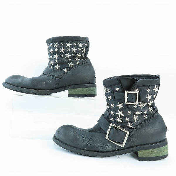 実際に弊社で買取させて頂いた【ジャンク】JIMMY CHOO/ジミーチュウ スター/星 スタッズ ショートブーツ 39.5の画像 3枚目