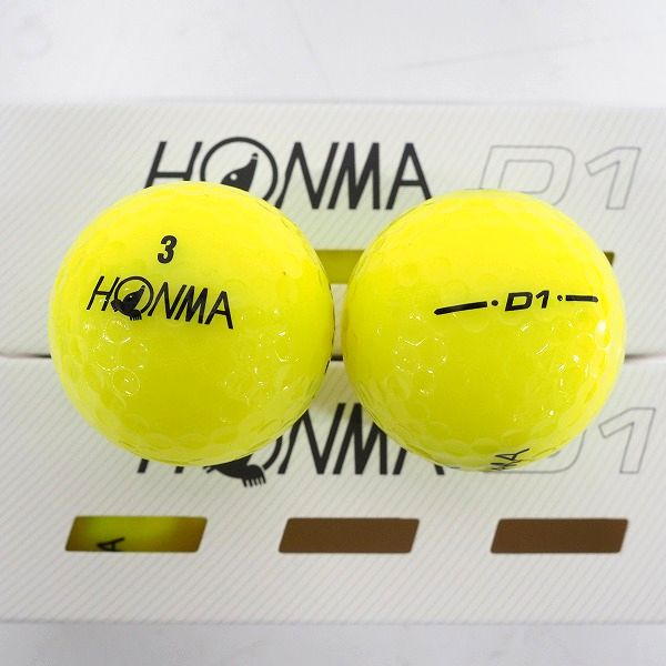 実際に弊社で買取させて頂いた【未使用】HONMA/ホンマ D1 DYNAMIC DISTANCE・D1 Plus ゴルフボール ホワイト・イエロー 計21個の画像 2枚目