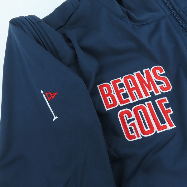 実際に弊社で買取させて頂いた【未使用】BEAMS GOLF/ビームスゴルフ ORANGE LABEL/スターフラッグロゴツアーエアシャットブルゾン 82-18-0223-444/Lの画像 6枚目