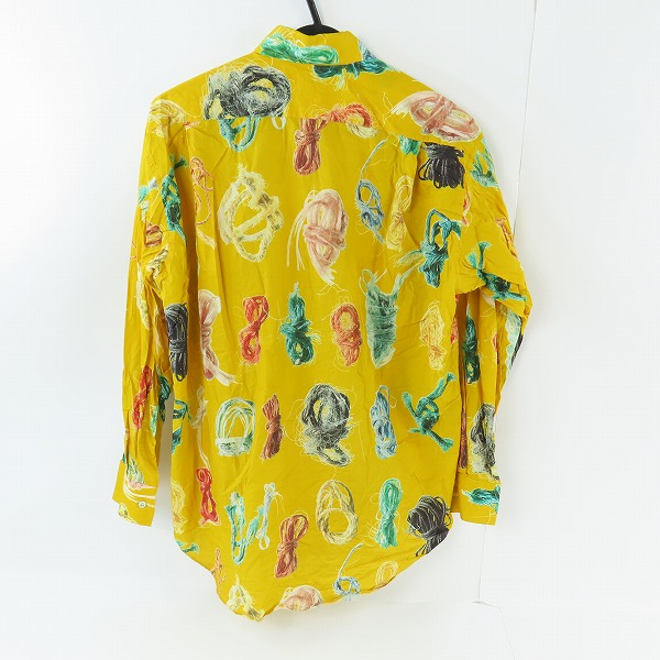 実際に弊社で買取させて頂いたPaul Smith LONDON/ポールスミスロンドン 紐デザイン 総柄 長袖シャツ イエロー/Mの画像 1枚目