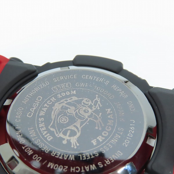 実際に弊社で買取させて頂いたG-SHOCK/Gショック FROGMAN/フロッグマン メンインバーニングレッド 電波ソーラー 腕時計 GWF-1000RD-4JFの画像 4枚目