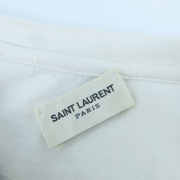 実際に弊社で買取させて頂いた【JPタグ】SAINT LAURENT PARIS/サンローランパリ シグネチャーロゴ ダメージ加工Tシャツ 480406 YB1GN/Sの画像 2枚目