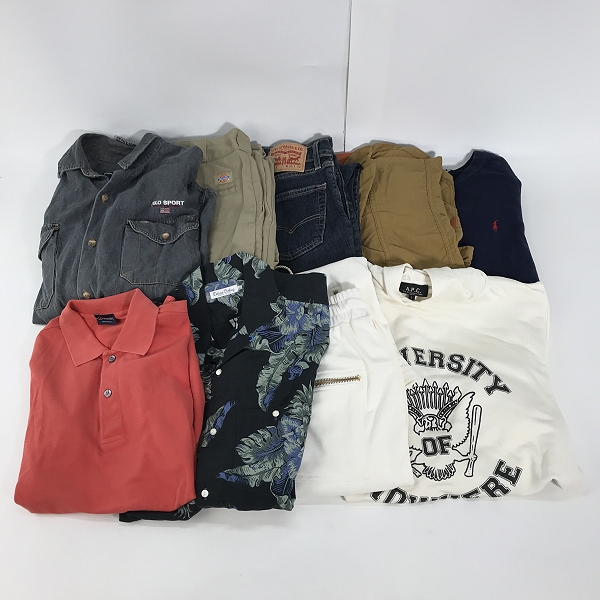 実際に弊社で買取させて頂いた【おまとめ】ラルフローレン/リーバイス/ディッキーズ 等 パンツ/長袖シャツ/スウェットトレーナー 他