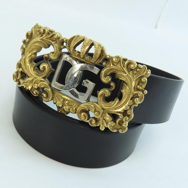 実際に弊社で買取させて頂いたDOLCE&GABBANA/ドルチェ&ガッバーナ DGバックル レザーベルト 95cm