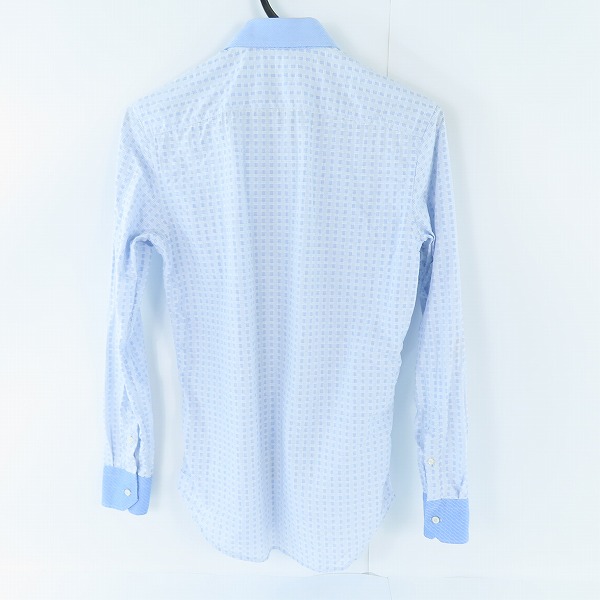 実際に弊社で買取させて頂いたETRO/エトロ 襟柄切替/刺繍総柄 長袖シャツ ブルー系 37の画像 1枚目