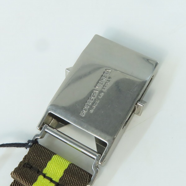 実際に弊社で買取させて頂いた【未使用】BOTTEGA VENETA/ボッテガヴェネタ リボンストラップ ボーダー ライン ベルト 629663 VBWJ1 2160の画像 2枚目