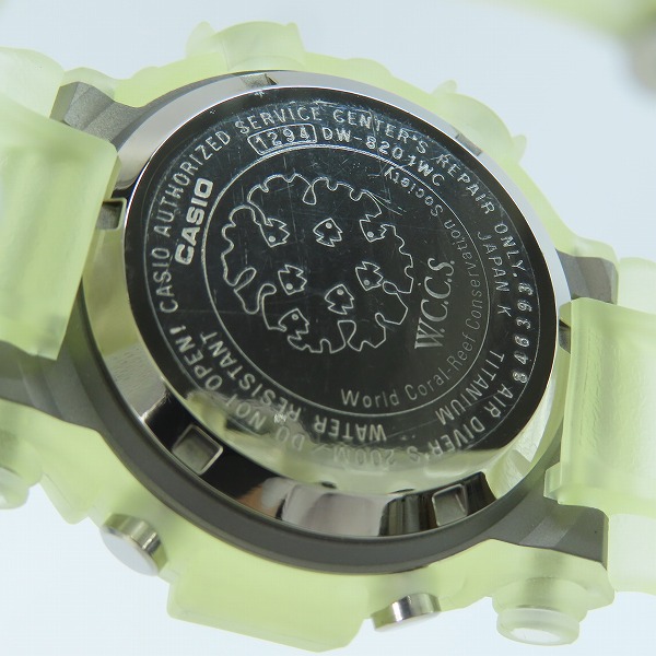 実際に弊社で買取させて頂いたG-SHOCK/Gショック W.C.C.S FROGMAN/フロッグマン ELマンタ腕時計 DW-8201WC-7T【動作未確認】の画像 3枚目