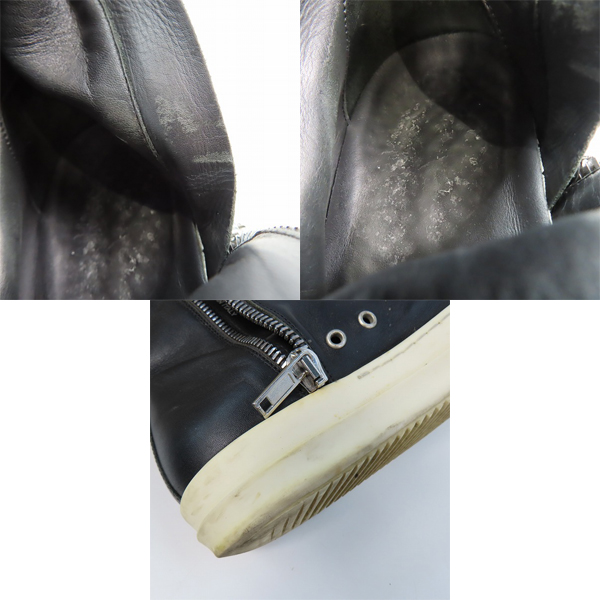 実際に弊社で買取させて頂いたRick Owens/リックオウエンス RAMONES/ラモーンズ サイドジップ スニーカー 31904/41の画像 9枚目