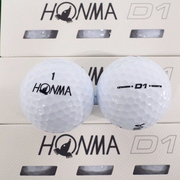 実際に弊社で買取させて頂いた【未使用】HONMA/ホンマ D1 DYNAMIC DISTANCE・D1 Plus ゴルフボール ホワイト・イエロー 計21個の画像 1枚目