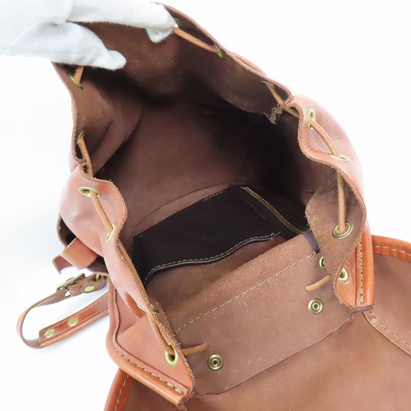 実際に弊社で買取させて頂いたHERZ/ヘルツ 半かぶせの二本ベルト リュック/レザー バックパック R-152の画像 4枚目