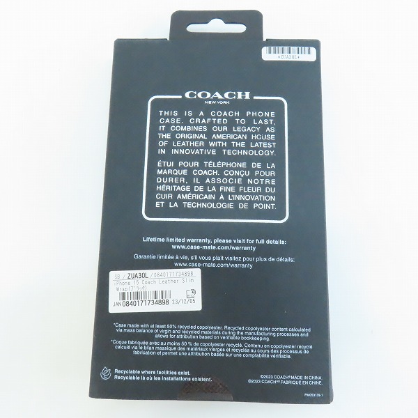 実際に弊社で買取させて頂いた【未開封】COACH/コーチ iPhone 15用 Coach Leather Slim Wrap Case/レザー 携帯ケース/カバー CH052476-04の画像 1枚目