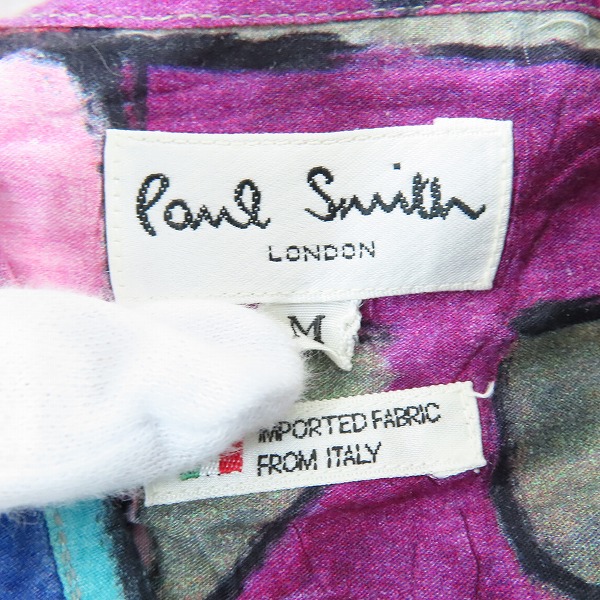 実際に弊社で買取させて頂いたPaul Smith LONDON/ポールスミスロンドン アルファベット 総柄 長袖シャツ/Mの画像 2枚目