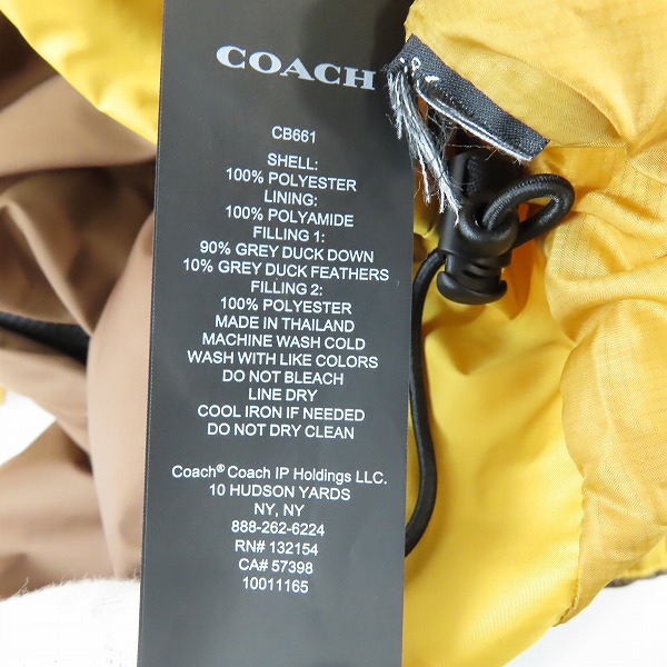 実際に弊社で買取させて頂いたCOACH/コーチ カラーブロック ダウン ジャケット CB661/Lの画像 6枚目