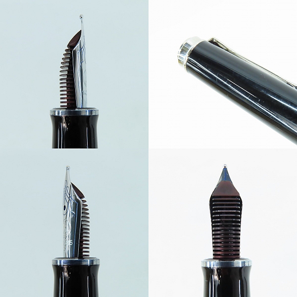 実際に弊社で買取させて頂いたPELIKAN/ペリカン スーべレーン ブラックストライプ キャップ式万年筆 ペン先14C-585 Fの画像 6枚目