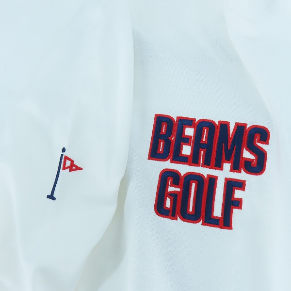 実際に弊社で買取させて頂いた 【未使用】BEAMS GOLF/ビームスゴルフ ORANGE LABEL/スターフラッグロゴツアーモックネックシャツ 82-14-0004-444/XLの画像 6枚目