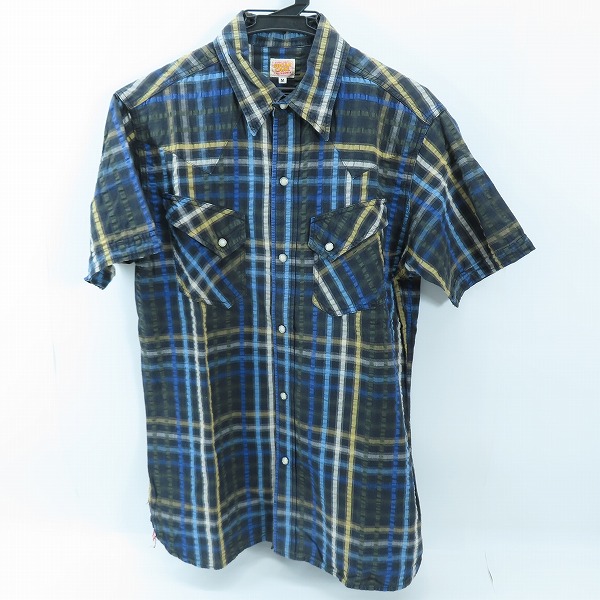 実際に弊社で買取させて頂いたSUGAR CANE/シュガーケーン チェック柄 半袖 ウエスタンシャツ SC32230 M