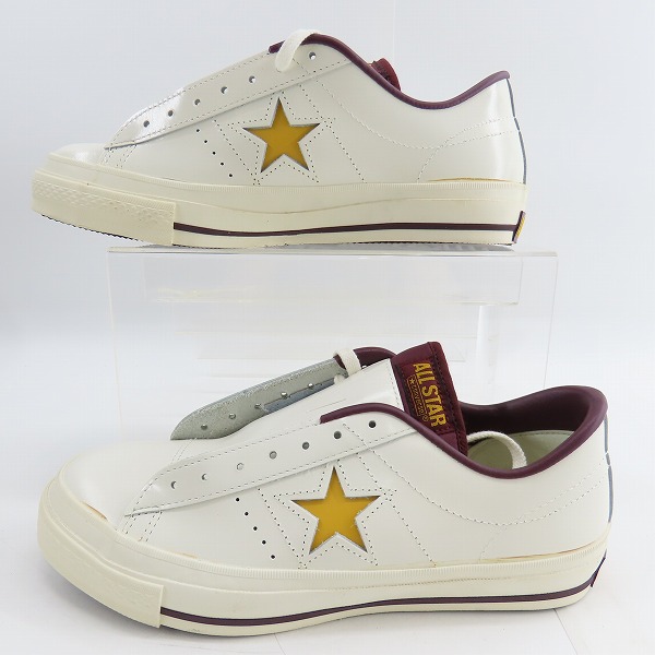 実際に弊社で買取させて頂いたCONVERSE/コンバース ONE STAR OX WHITE YELLOW/WINE/8の画像 3枚目