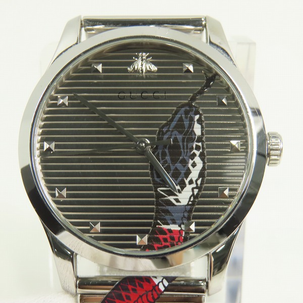 実際に弊社で買取させて頂いたGUCCI/グッチ Gタイムレス bee スネーク ウォッチ/腕時計 クォーツ 126.4/YA1264123【動作未確認】