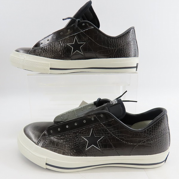 実際に弊社で買取させて頂いた【未使用】CONVERSE/コンバース ONE STAR OX ALLIGATOR/BLACK/9.5の画像 3枚目