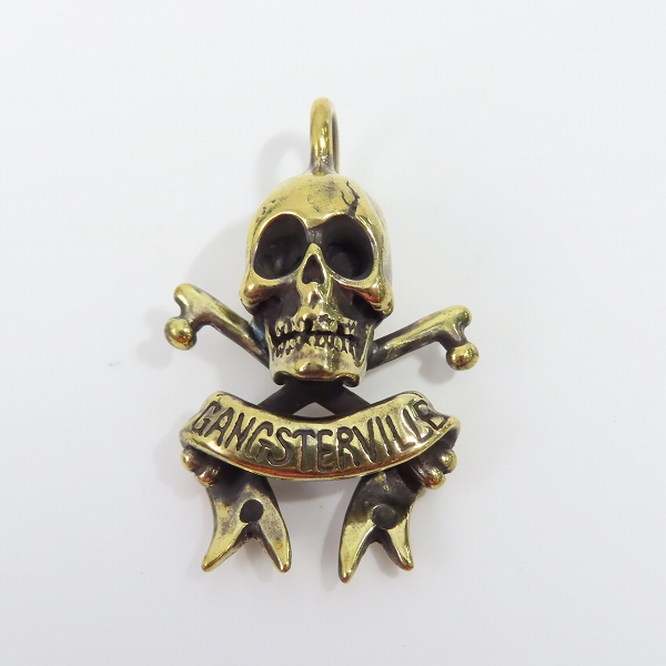 実際に弊社で買取させて頂いた（1）GANGSTERVILLE×Galcia/ギャングスタービル×ガルシア SKULL/スカル ブラス/真鍮 ペンダントトップの画像 1枚目