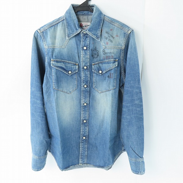 実際に弊社で買取させて頂いた【未使用】HYSTERIC GLAMOUR/ヒステリックグラマー 13 SPADE USED加工 デニムウェスタンシャツ 0243AH07/S