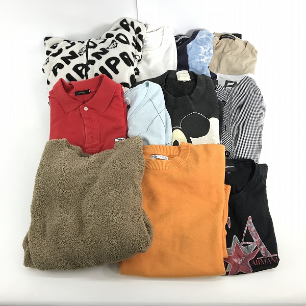 実際に弊社で買取させて頂いた【おまとめ】ZARA/ザラ/アルマーニ/ビームス 等 カラーニット/Tシャツ 他