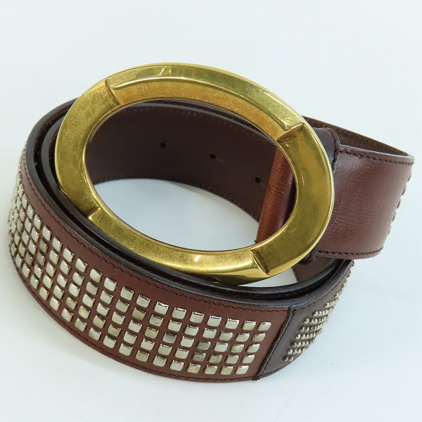 実際に弊社で買取させて頂いたDOLCE&GABBANA/ドルチェ&ガッバーナ オーバルバックル レザーベルト ブラウン/100cm